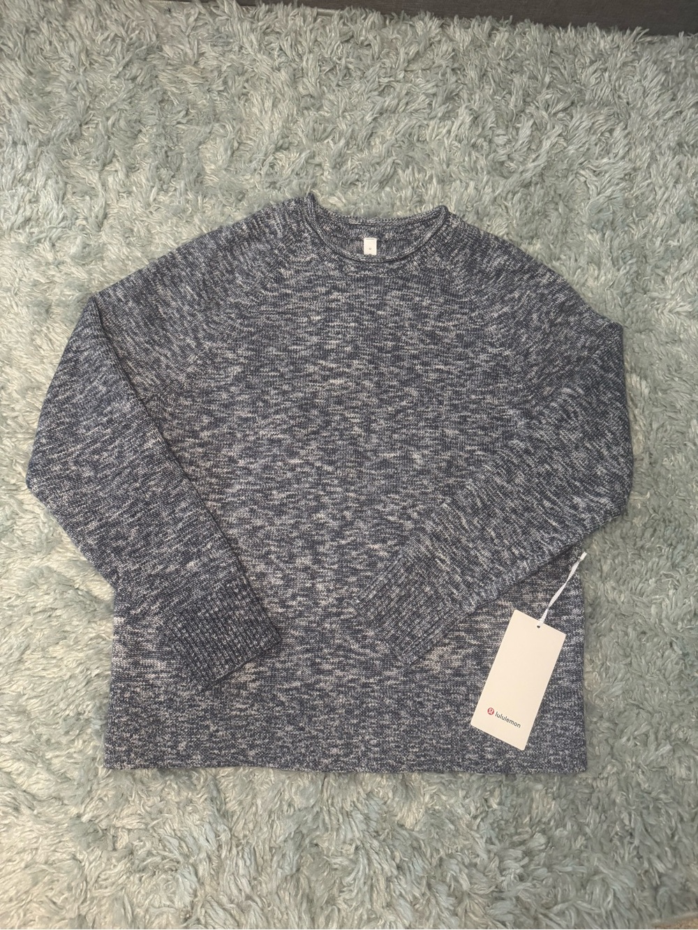 Lululemon Boxy Cotton-Blend Sweater Navy Blue